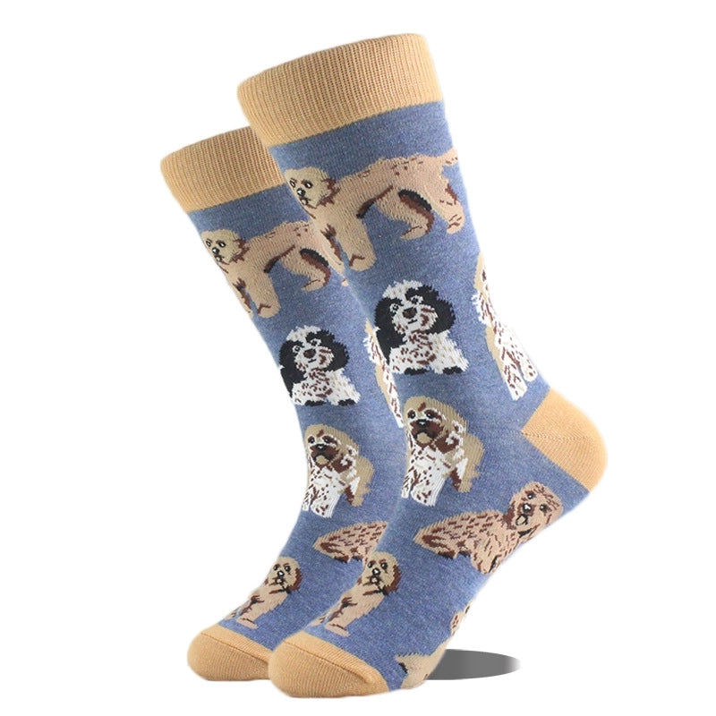 Unisex Cute Printing Animal Color Block Cotton Ankle Socks A Pair