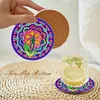 8pcs Color Flower DIY Diamond Painting Wooden Coasters