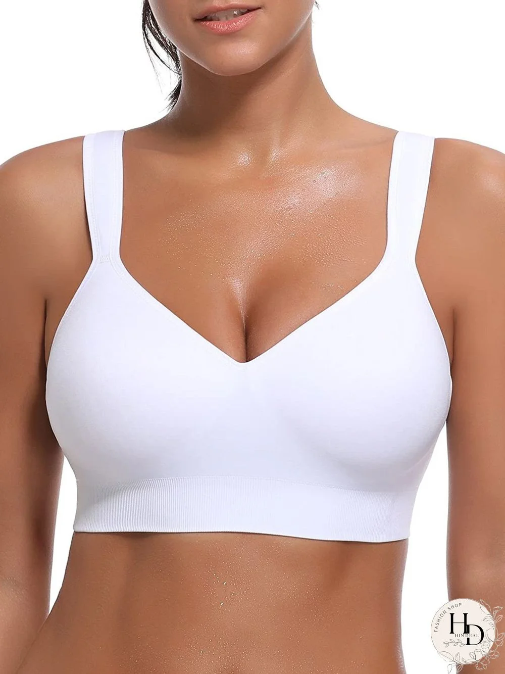 Plain All Season Simple Polyester Polyester Plus Size Lightweight Pullover Gallus Wirefree Bra for Women