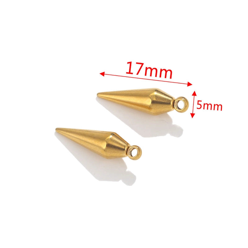 10 PCS/Package 5*12mm 5*17mm 304 Stainless Steel Geometric Solid Color Jewelry Accessories Pendant