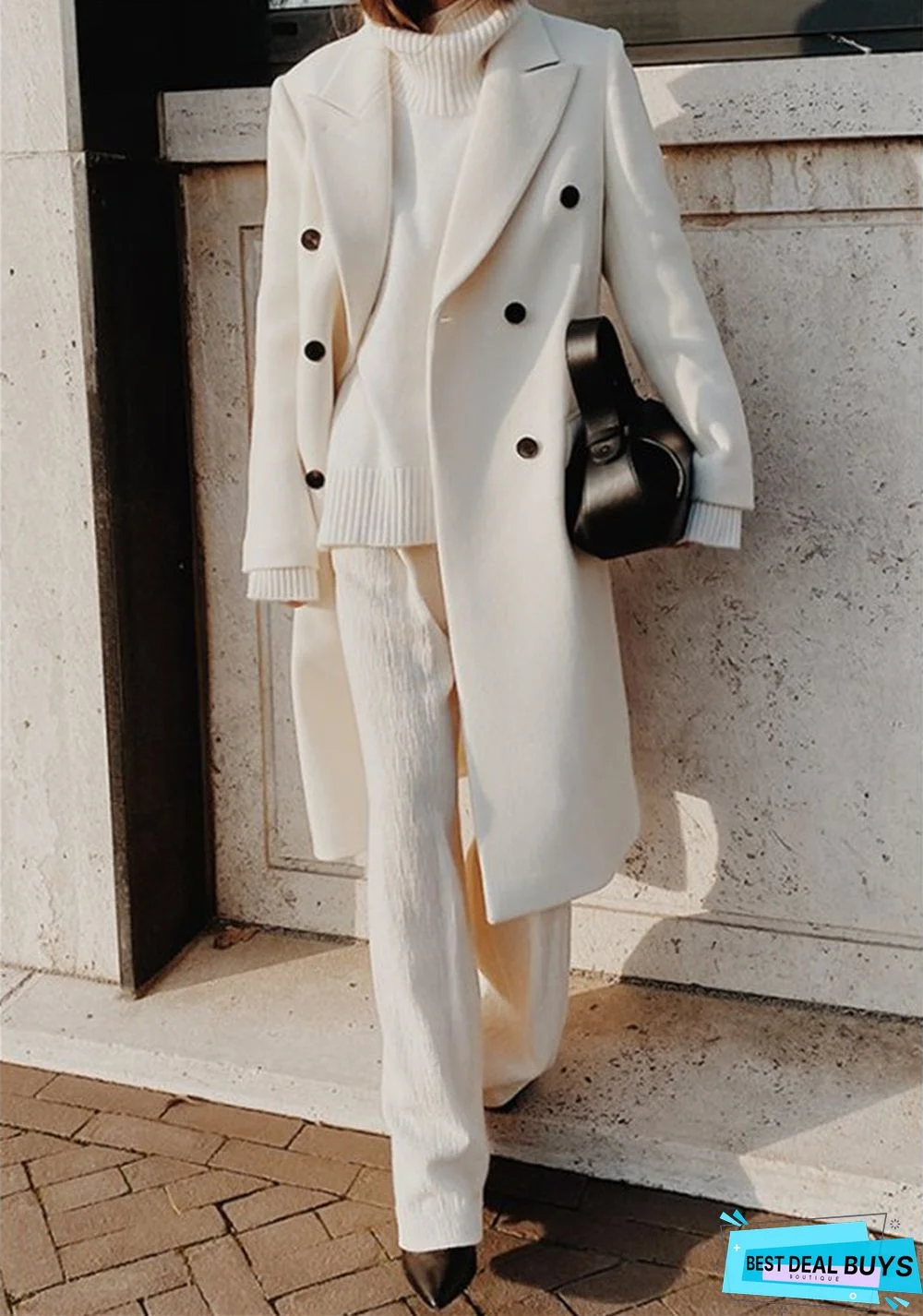 Loose Solid Color Long Sleeve Long Coat