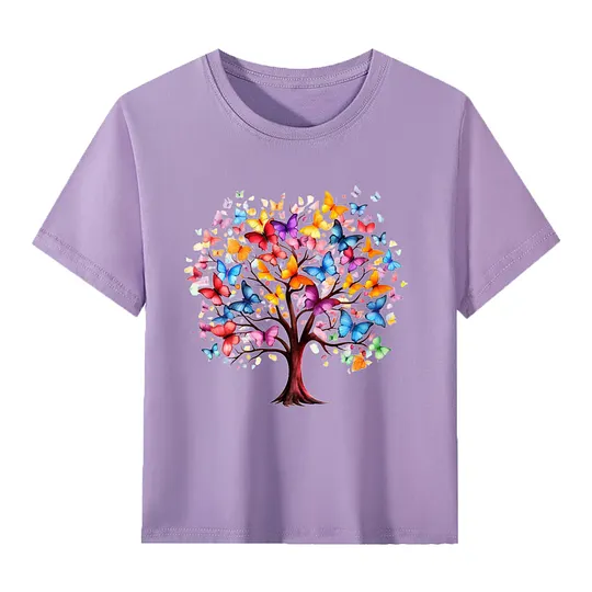 【2Y-13Y】Colorful Butterfly Tree Of Life Kids' T-Shirt