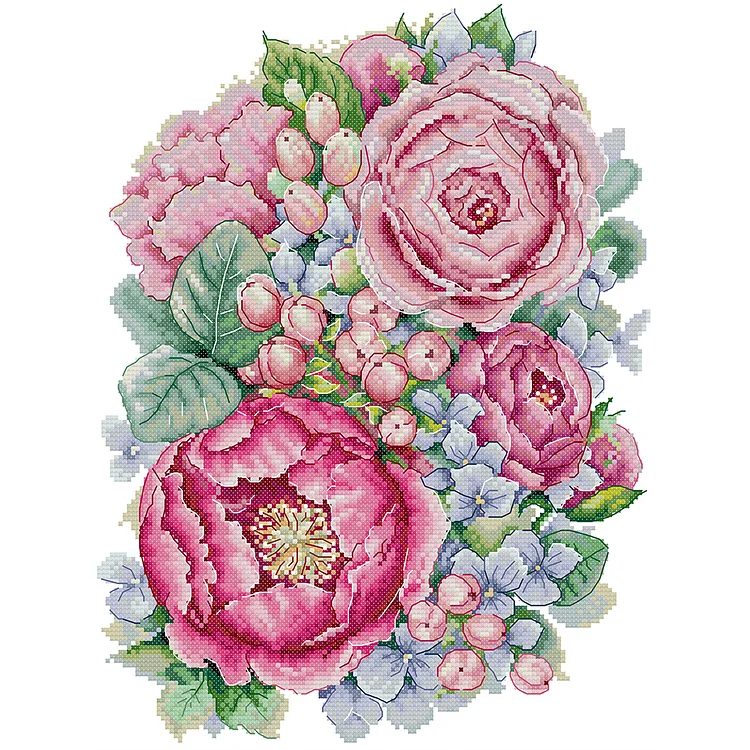 Joy Sunday Flowers Bloom - Printed Cross Stitch 14CT 31*38CM