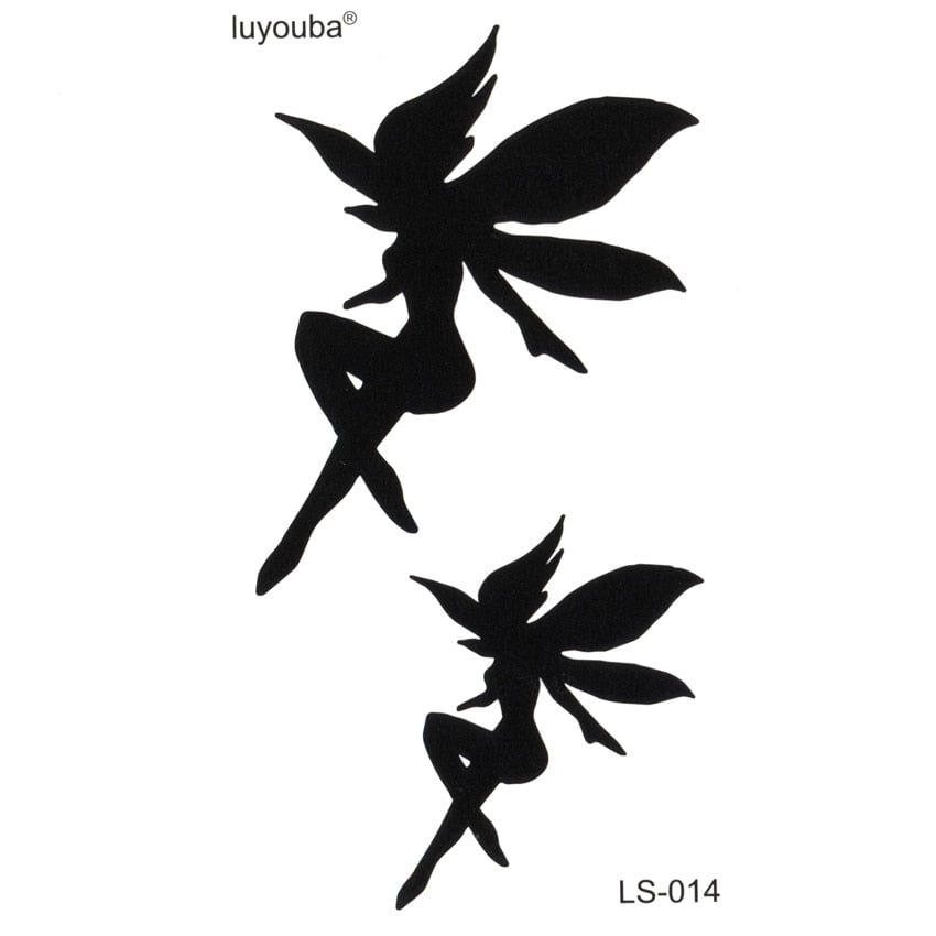 Fairy waterproof temporary tattoos men black fairy harajuku temporary tatoo sleeves faux tatouage temporaire homme femme sexy