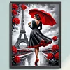 (Stamped/Counted) Woman Eiffel Tower-11CT Cross Stitch 40*55cm/15.75*21.65in
