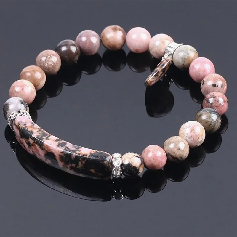 Natural Quartz Love Heart Healing Beads Bracelet
