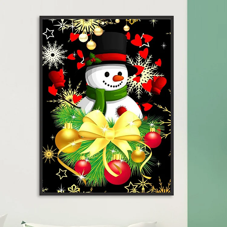 AB DIAMOND PAINTING KIT DIY FULL DRILL ROUND 30X40 CM SNOWMAN/ PRESENTS