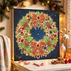 DIY Special Shape Diamond Painting Pearl Art With Inner Frame Kit 25x25cm(Christmas wreath)