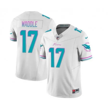 Men's Miami Dolphins #17 Jaylen Waddle White 2023 F.U.S.E Vapor Limited Stitched Football Jersey O0GC
