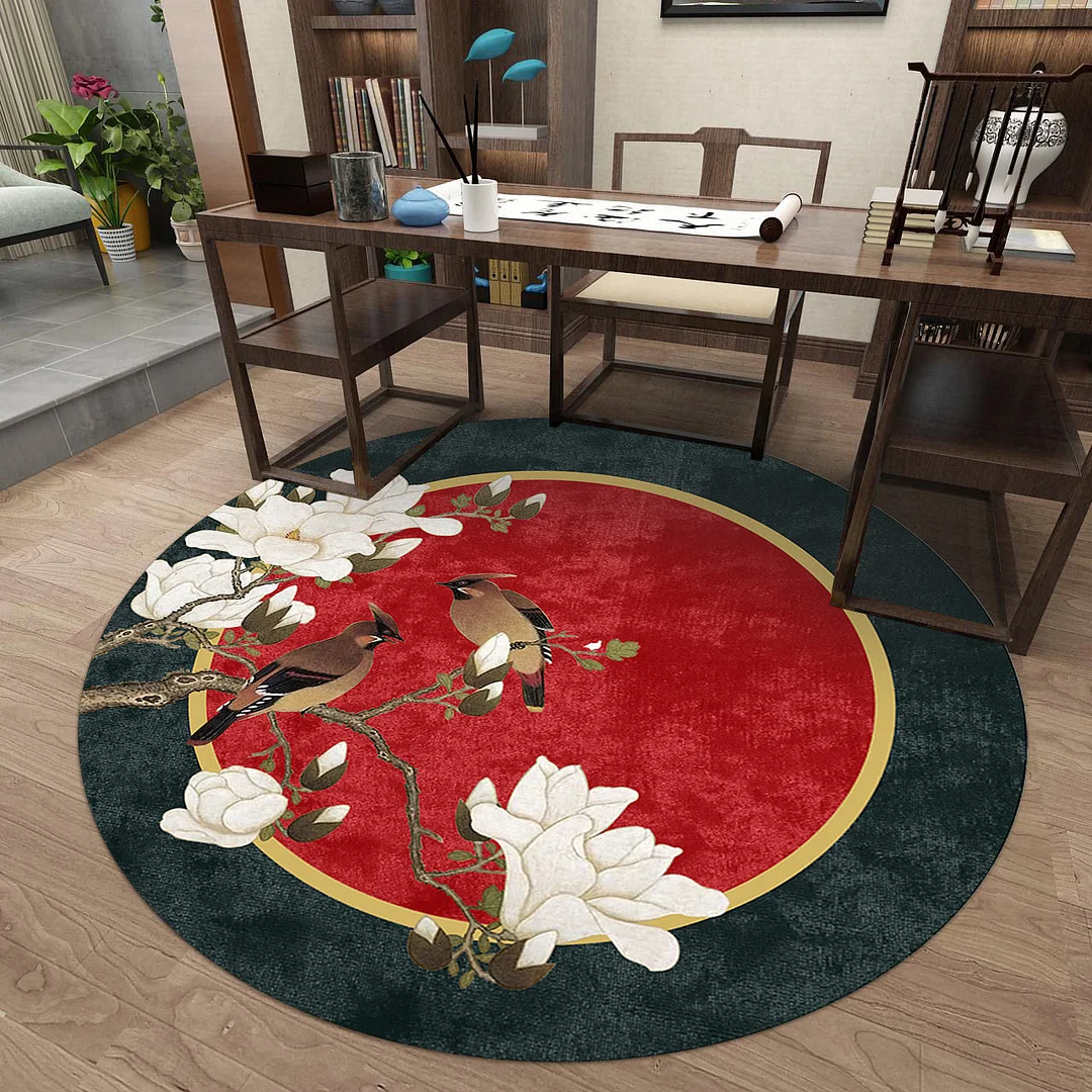 Chinese Style Circular Carpet Living Room Floor Mat
