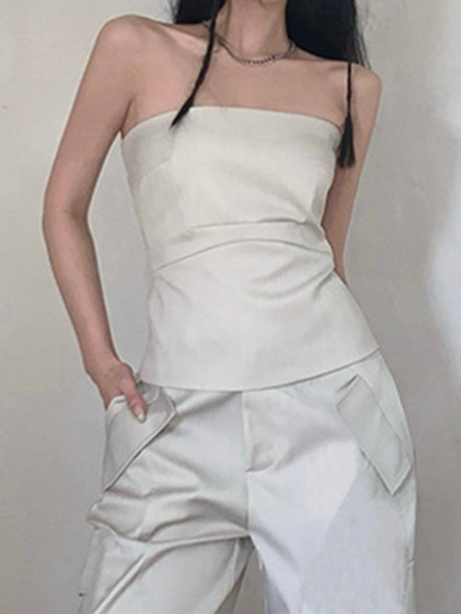 Slim Fit Solid Color Tube Top