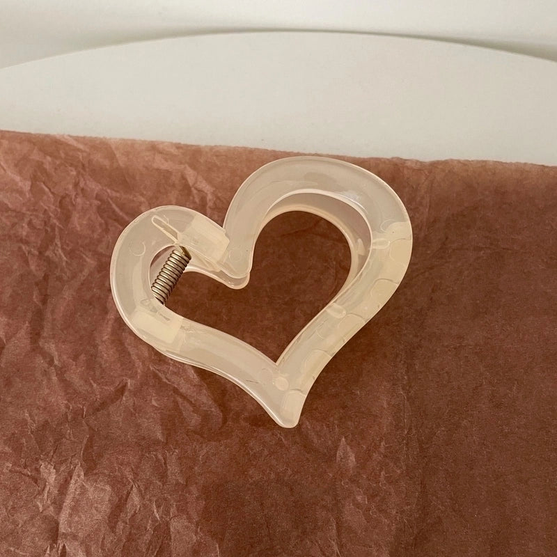 Women’s Casual Streetwear Heart Shape Arylic Handmade Hair Claws