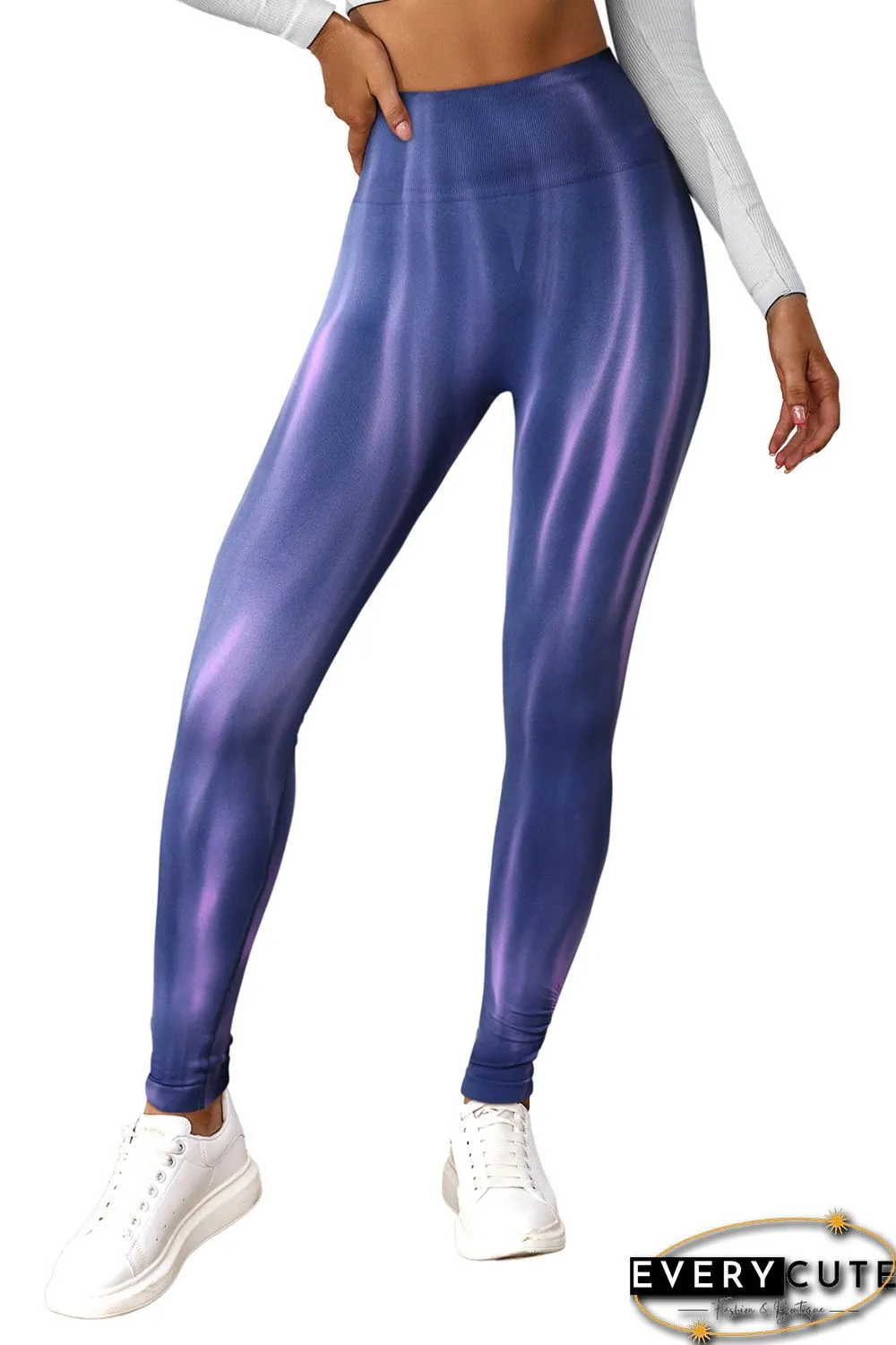 Purple Tie Dye Scrunched Active Pants