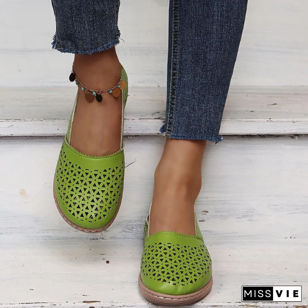 Hollow Pure Color Women Sandals