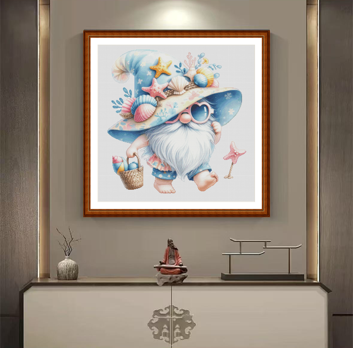 1set DIY Printed Cross Stitch Kit, 【ZZ5081- Dwarf by the Sea】cross stitch kit Painting Fairy Cross Stitch