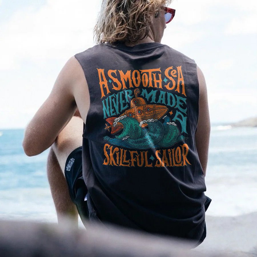 A Smooth Sea Never Made A Skillful Sailor Printed Men's Tank