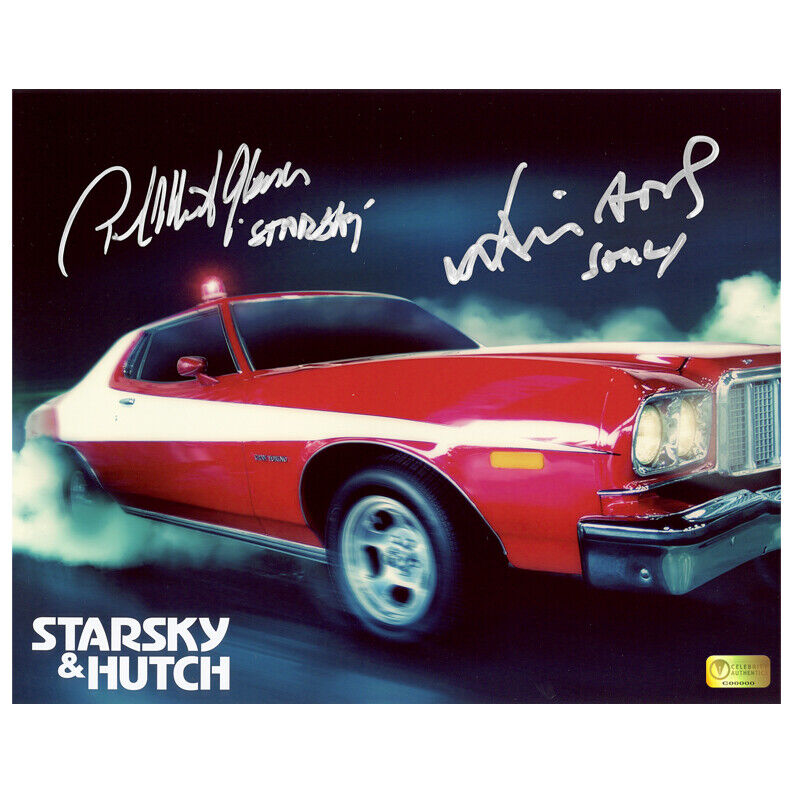 David Soul and Paul Michael Glaser Autographed Starsky and Hutch Torino 8x10 Pho