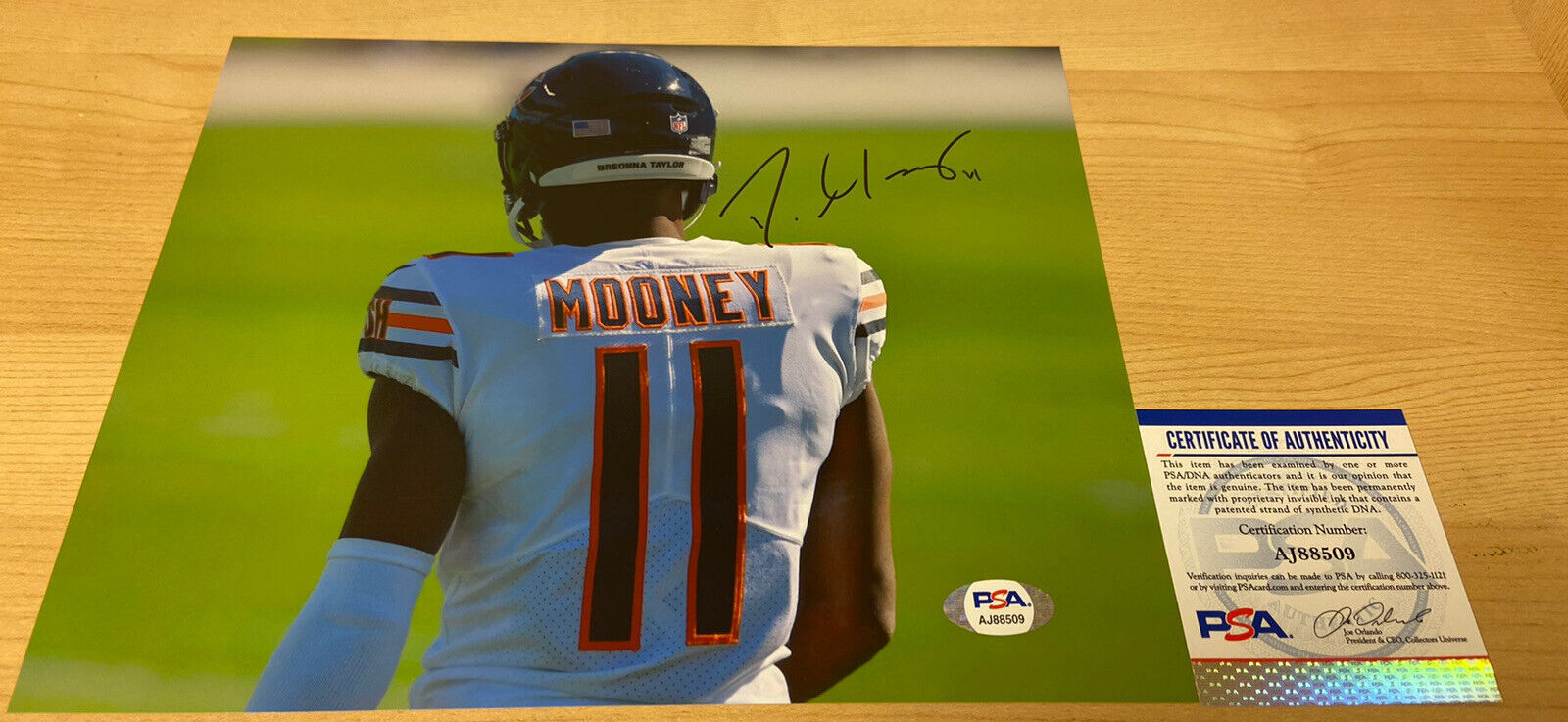 Darnell Mooney Chicago Bears Autographed Signed 8X10 Photo Poster painting PSA/DNA COA