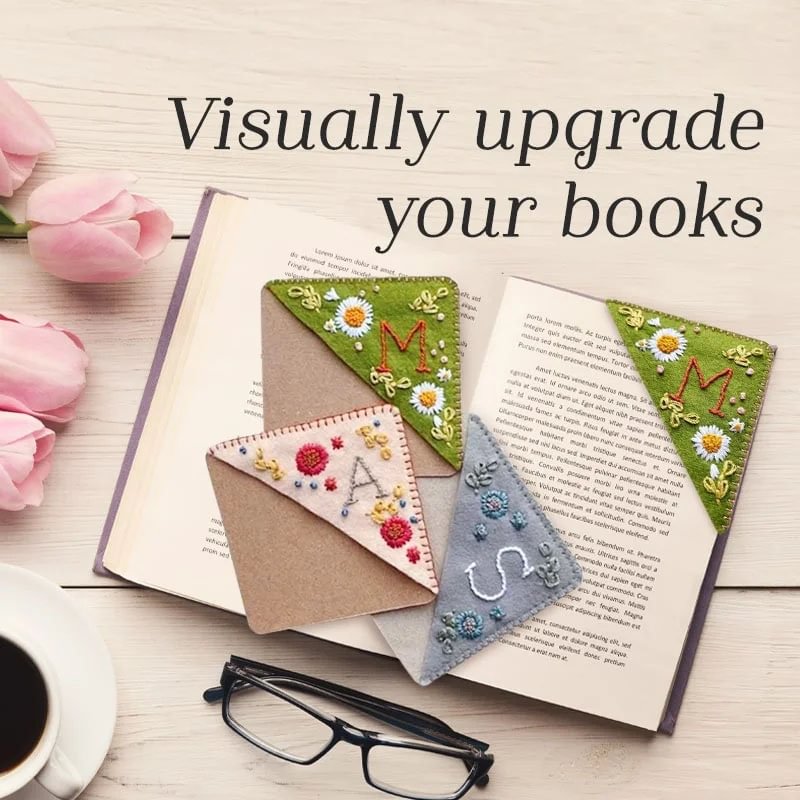 Vangogifts - Personalized Hand Embroidered Corner Bookmark