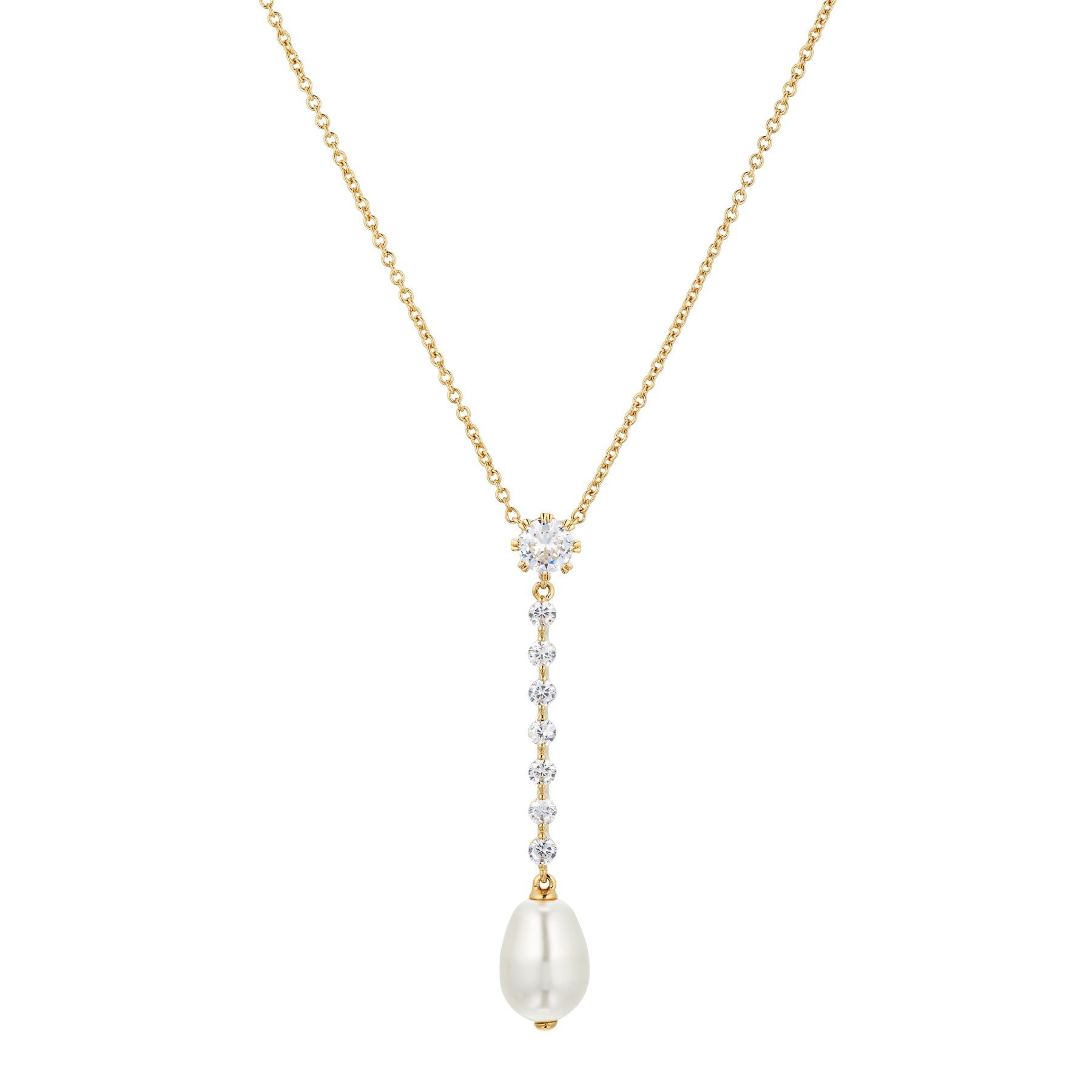 Women's Zircon Oval Round Pendant Necklace