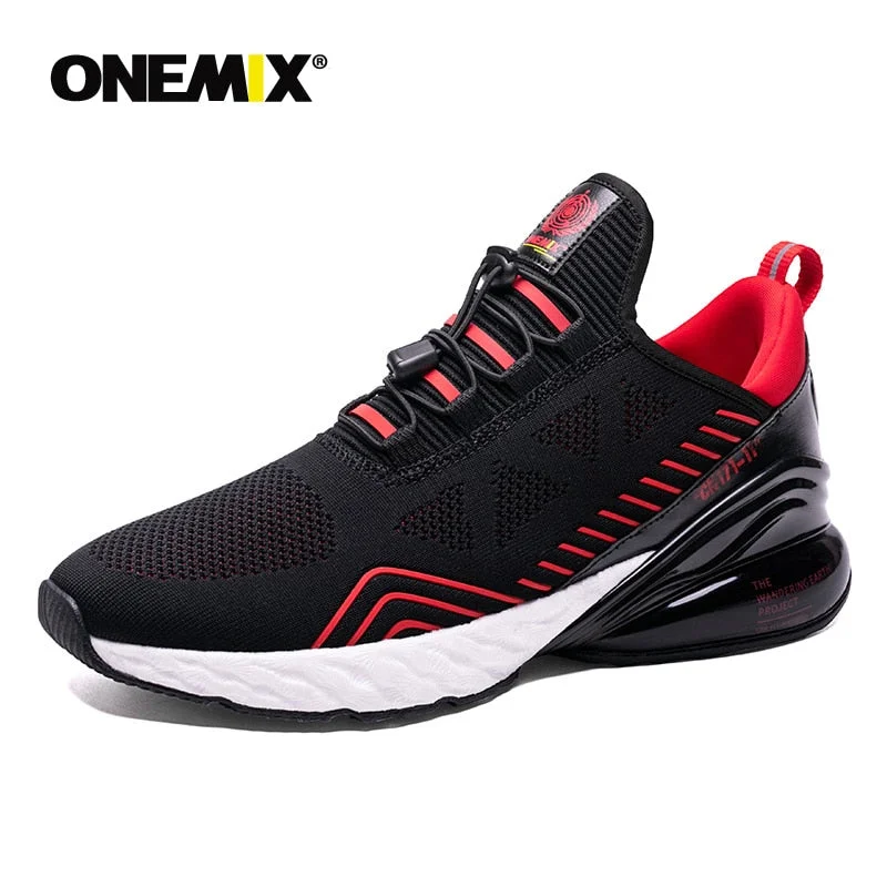 ONEMIX Air 270 Men's Breathable Running Shoes Sport New jogging shoes shock absorption cushion soft midsole leather Max shoes