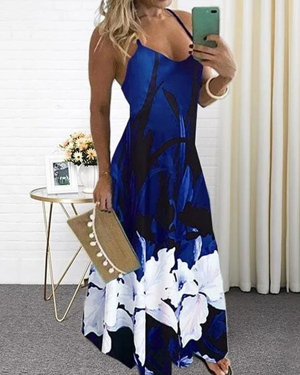 Women's Plus Size Sundress Maxi Printed Dress