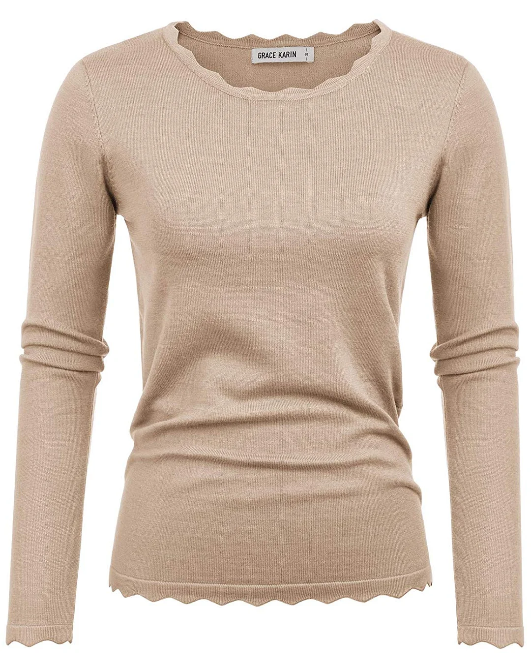 Women's High Stretchy Long Sleeve Pullover Sweater Blouse Top