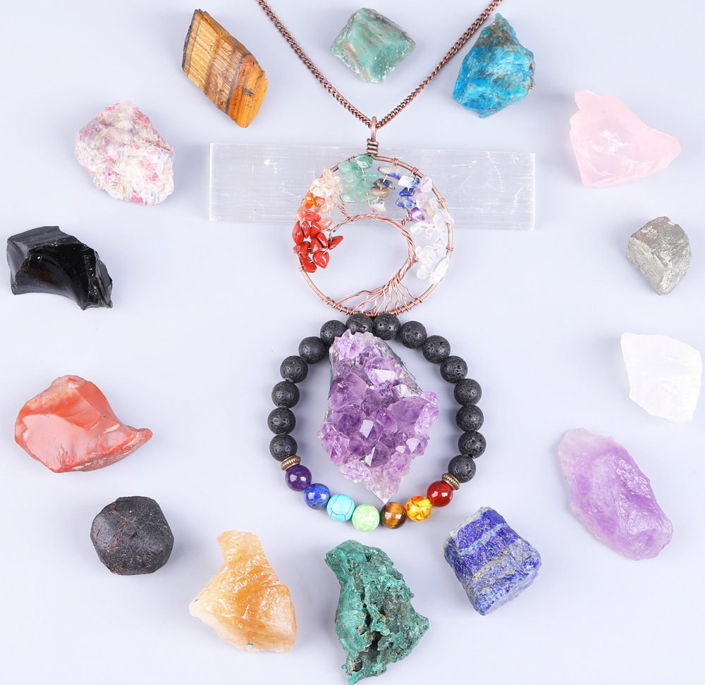 Premium Natural Crystal Set - Irregular Gemstones Gift Box for Healing & Harmony