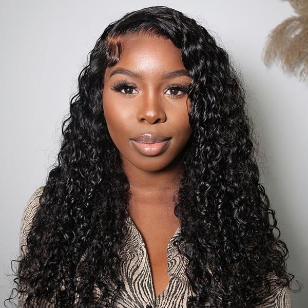 Junoda Deep Wave 13x4 Lace Front Wigs for African Women 180% Density Wig Pre Plucked Natural Hair Wigs