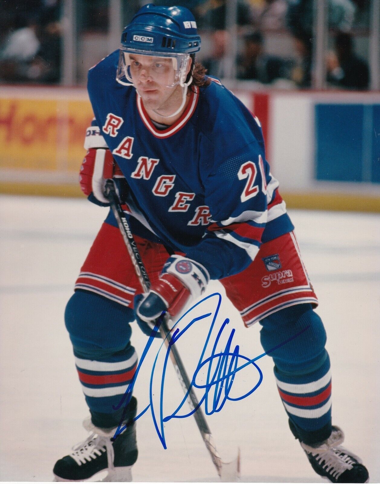 LUC ROBITAILLE NEW YORK RANGERS ACTION SIGNED 8x10