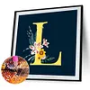 Diamond Painting -DIY Round Drill Sunflower Letter L