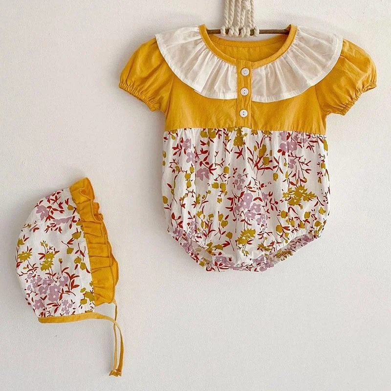 New 2021 Summer Infant Baby Jumpsuits Girls Sleeveless Floral Clothes Baby Girls Clothing Baby Cute Rompers
