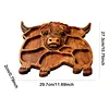 Highland Cow Wooden Charcuterie Board Rustic Farmhouse Serving Tray Cheese Board