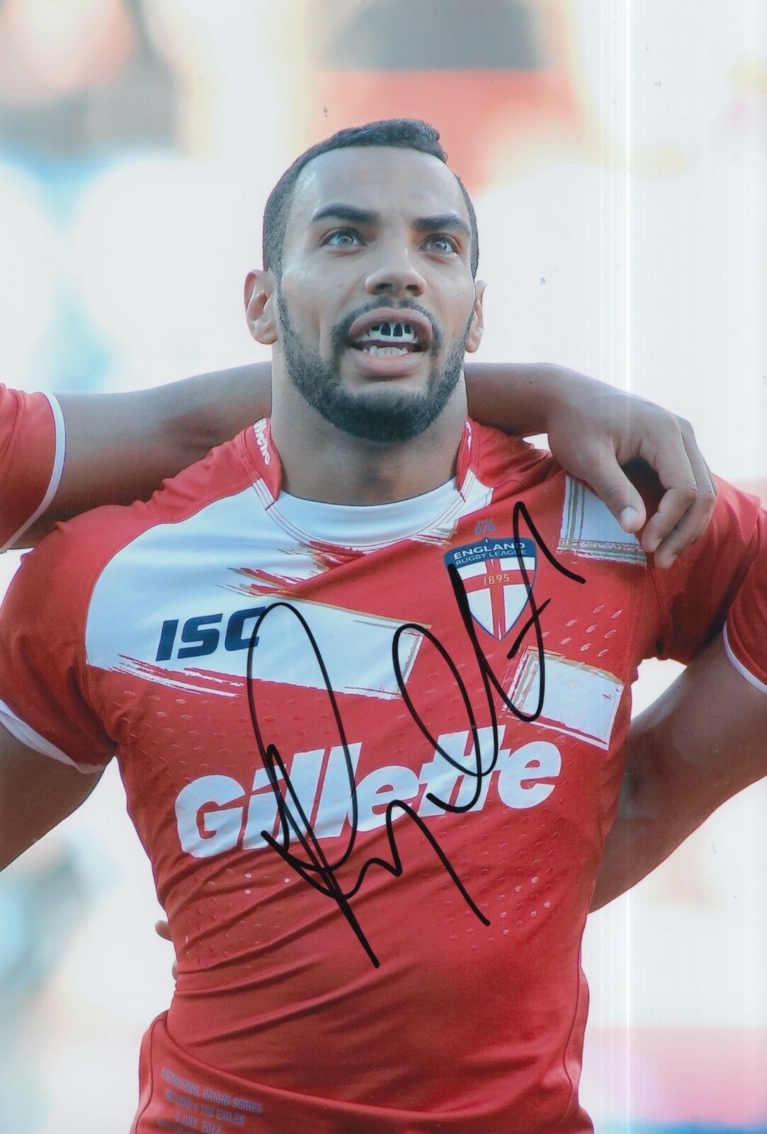 ENGLAND HAND SIGNED RYAN ATKINS 12X8 Photo Poster painting RUGBY LEAGUE 4.