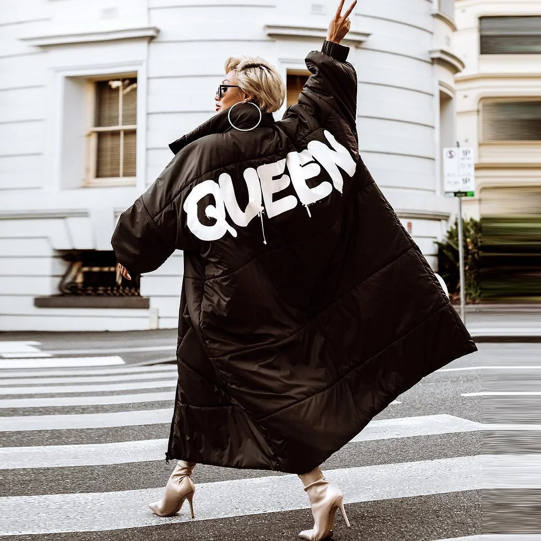 Fashion  Week Queen Letter Printed Jacket