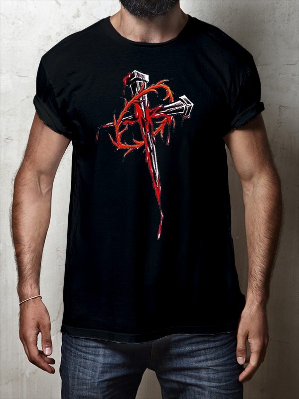 Cross Cotton Crew Neck T-Shirt - 6