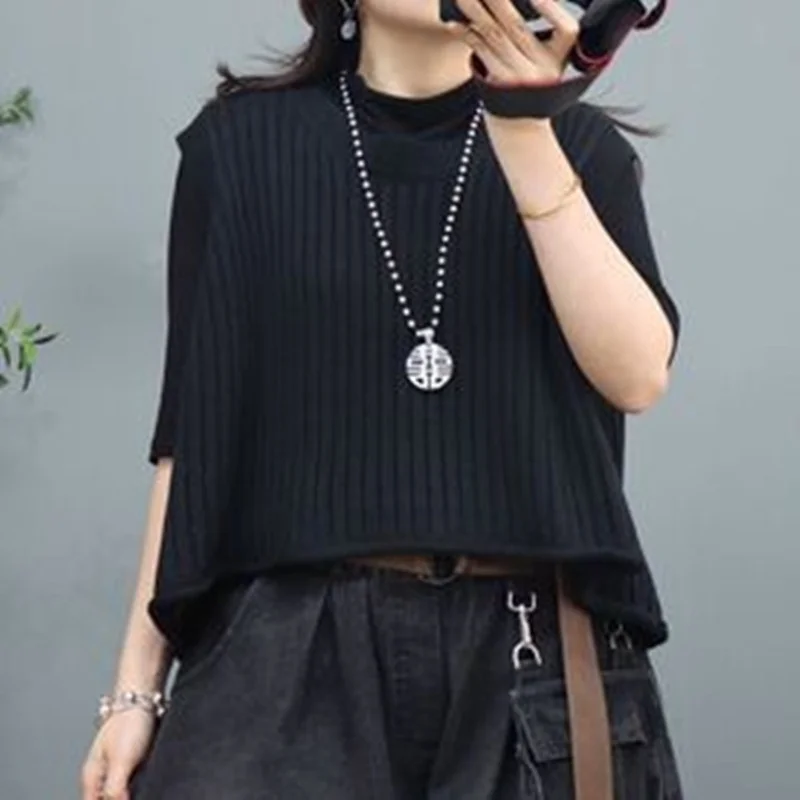 Toloer Toloer Spring And Autumn New Fold Wear Solid Color Horse Clip Vest Retro Loose Short Round Collar Knit Vest Woman-Outfit Ideas