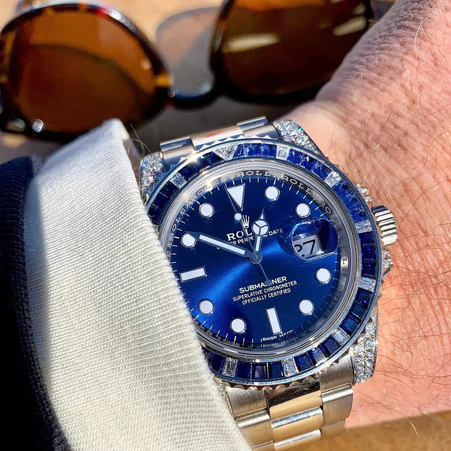 𝐑𝐎𝐋𝐄𝐗 Submariner Date 116659 SABR 18K White Gold Diamonds