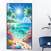 (40*70cm)Coconut Tree Shells Beach - Full Round Drill Diamond Painting