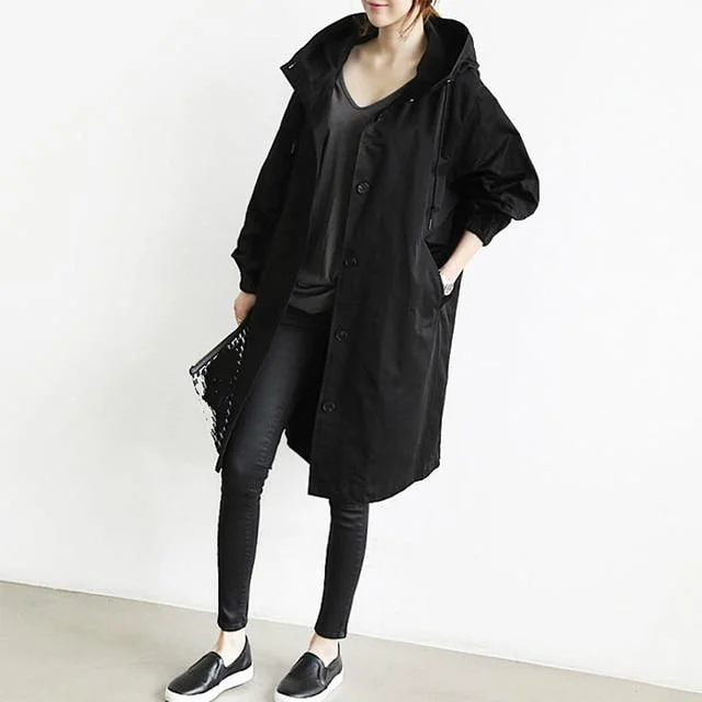 Resistant Oversized Hooded Windbreaker Rain Jacket