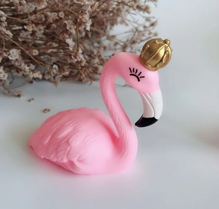 Pink Flamingo Cake Decorations Acrylic Cake Topper for Birthday Party Decoration Wedding Dessert Lovely Gifts Hawaii Party Decor