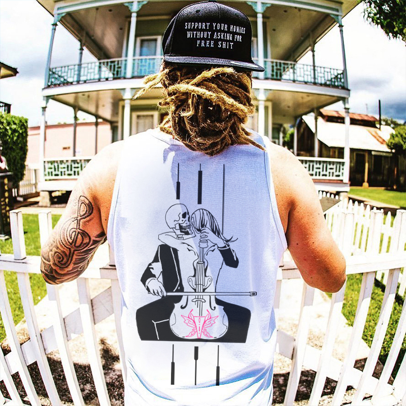 MY LOVER TURN INTO A CELLO Graphic Print Vest