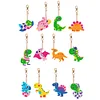 >SALE<12PCS Cartoon Dinosaur Double Sided Diamond Painting Keychain for Beginner Adult