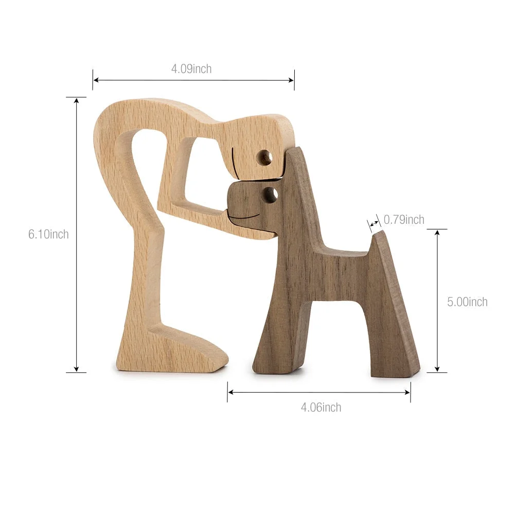 Adornos de madera Wooden Dog Craft Figurine Home Office Table Ornament Easter Decoration Love Dog Pet Lover Gifts oficina OEM 515-2