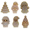 6pcs DIY Pearl Diamond Painting Christmas Cards Set&ndash; Freestanding 3D Holiday Greeting Cards with Writable Back, Festive Table Display Decor