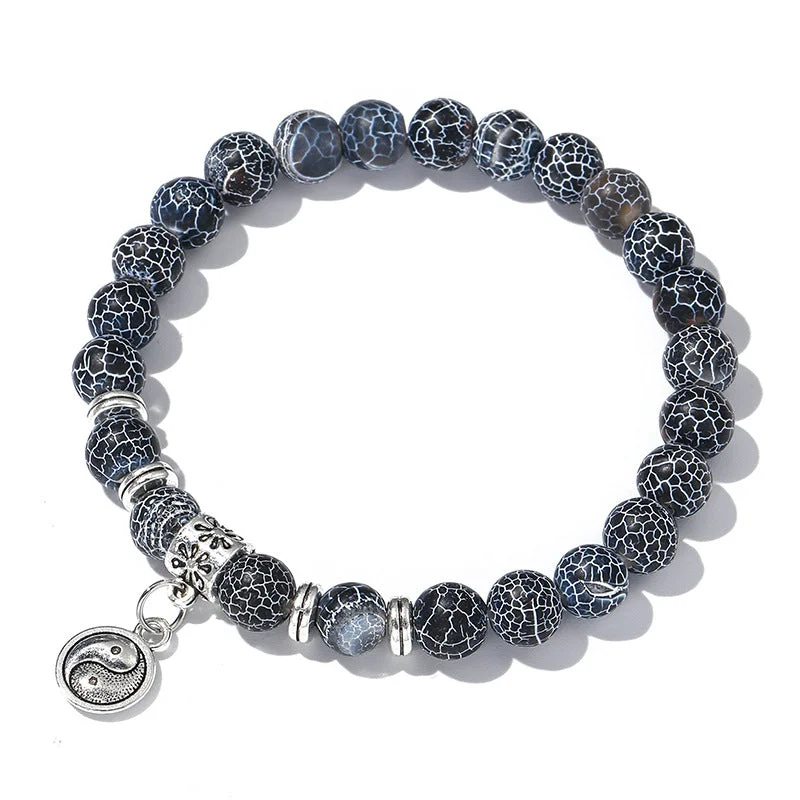 Turquoise Tiger Eye Yin Yang Positive Bracelet