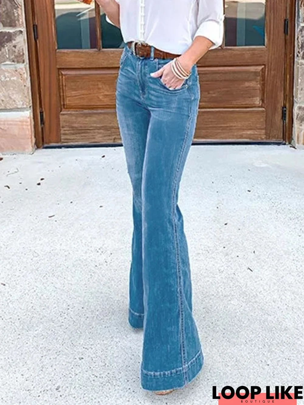 High Waist Stretchy Bell Bottom Jeans Pants