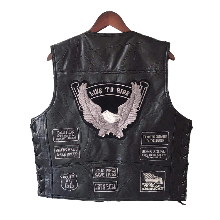 Eagle3 Super Cool Embroidered Badge Biker Riding Vest