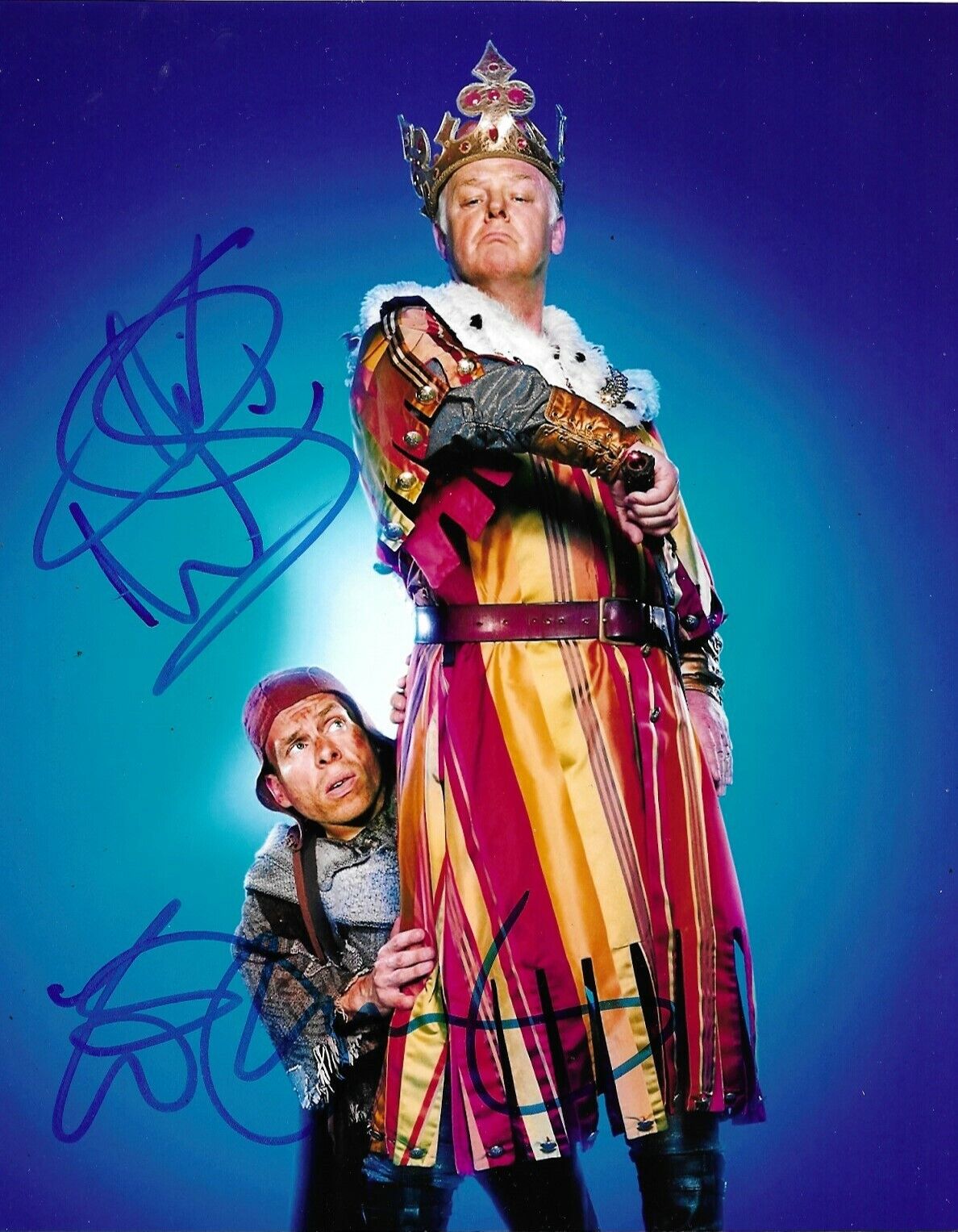 Warwick Davis/ Les Dennis Signed Monty Pythons Spamalot 10x8 Photo Poster painting AFTAL