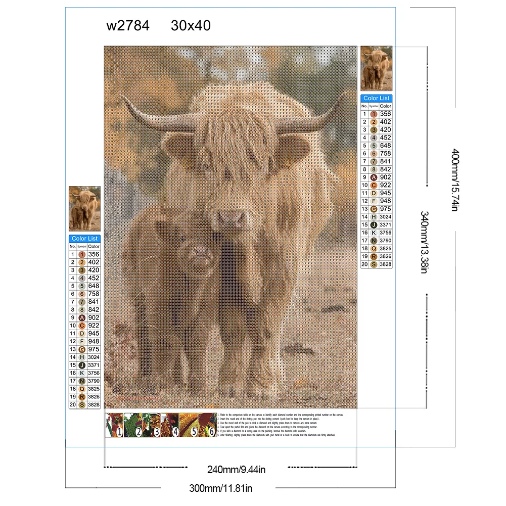 Diamond Painting - Full Round Drill - Highland Yak(Canvas|30*40cm)
